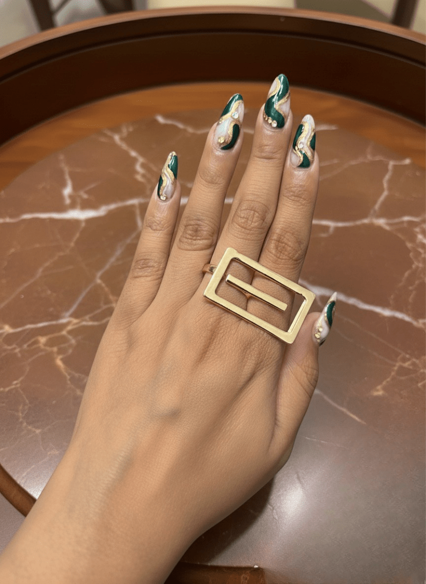 Architect Brass Statement Ring - WEB-R-4 - Luxeria
