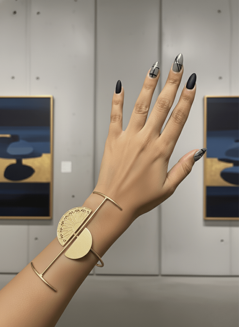 Athena Cuff Brass Bracelet - WEB-K-13 - Luxeria