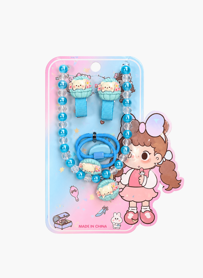 Blue Bunny Beaded Kids Jewellery Set - HOT-KID-001-F - Luxeria