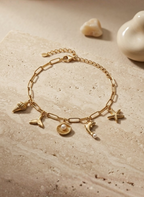Gold Ocean Charm Anklet