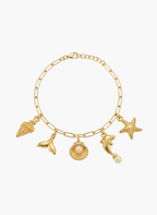 Gold Ocean Charm Anklet