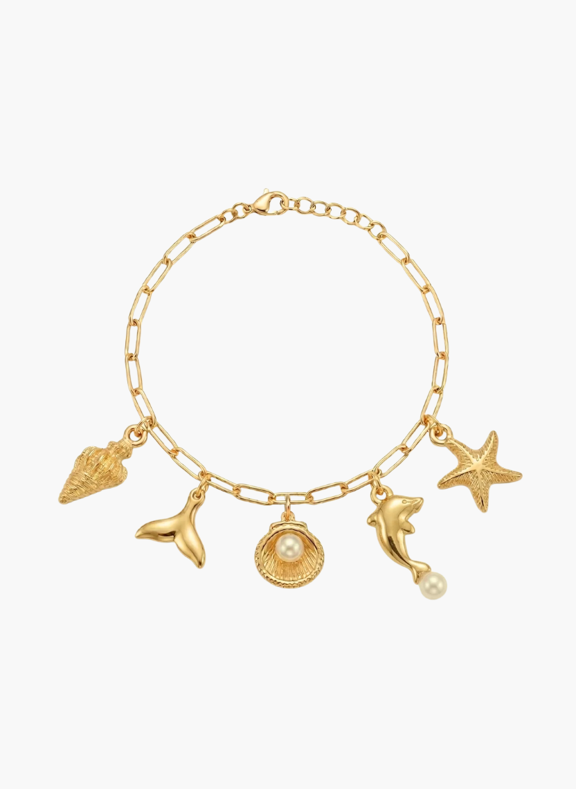 Gold Ocean Charm Anklet