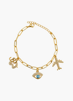 Gold Evil Eye Travel Bracelet