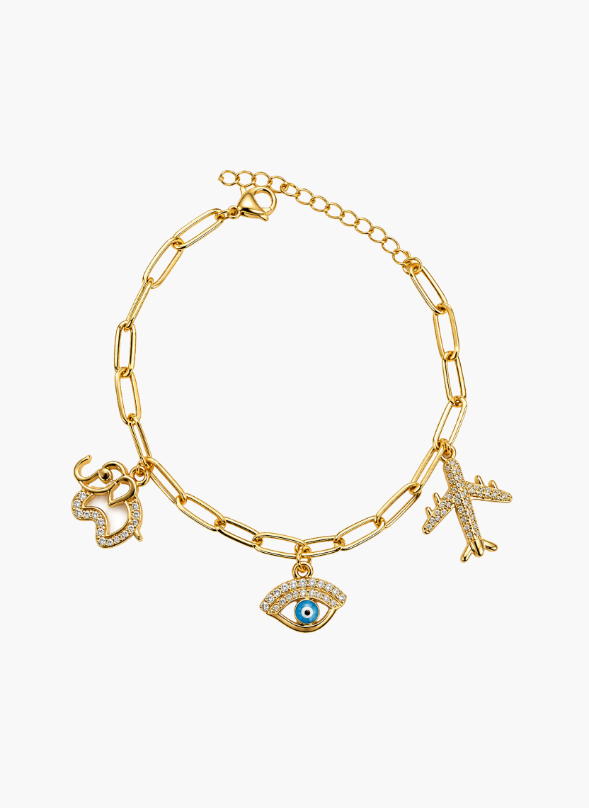 Gold Evil Eye Travel Bracelet