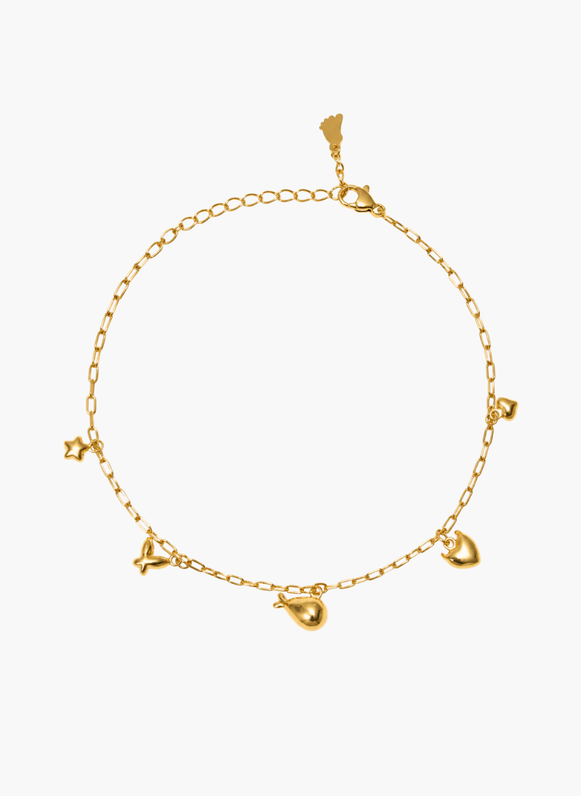 Gold Tiny Heart Anklet