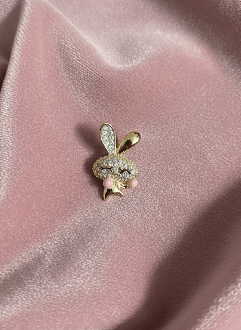 Bunny Brooch Pin with Crystal - WEB-B-004 - Luxeria