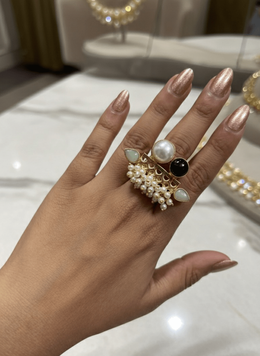 Chandelier Brass Statement Ring - WEB-R-9 - Luxeria