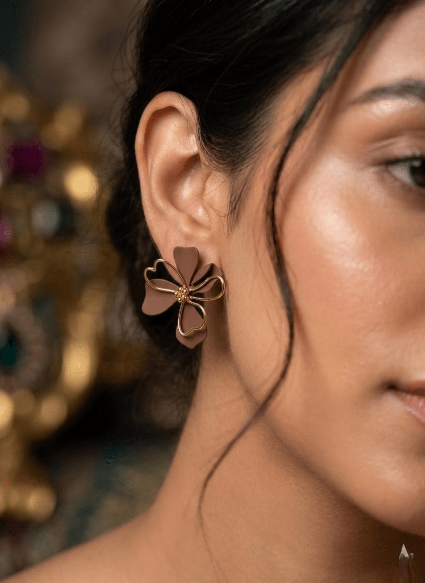 Cocoa Bloom Earrings - NAK-EAR-003 - Luxeria