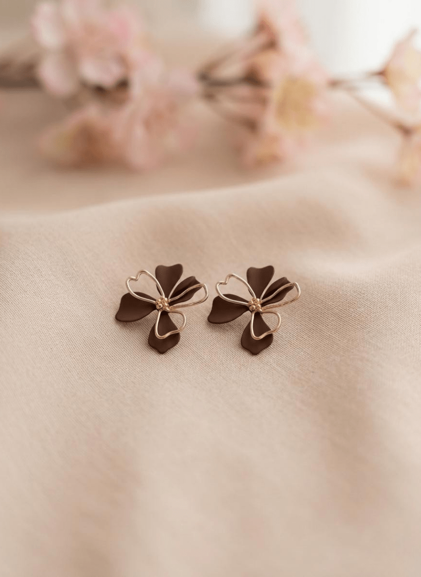 Cocoa Bloom Earrings - NAK-EAR-003 - Luxeria