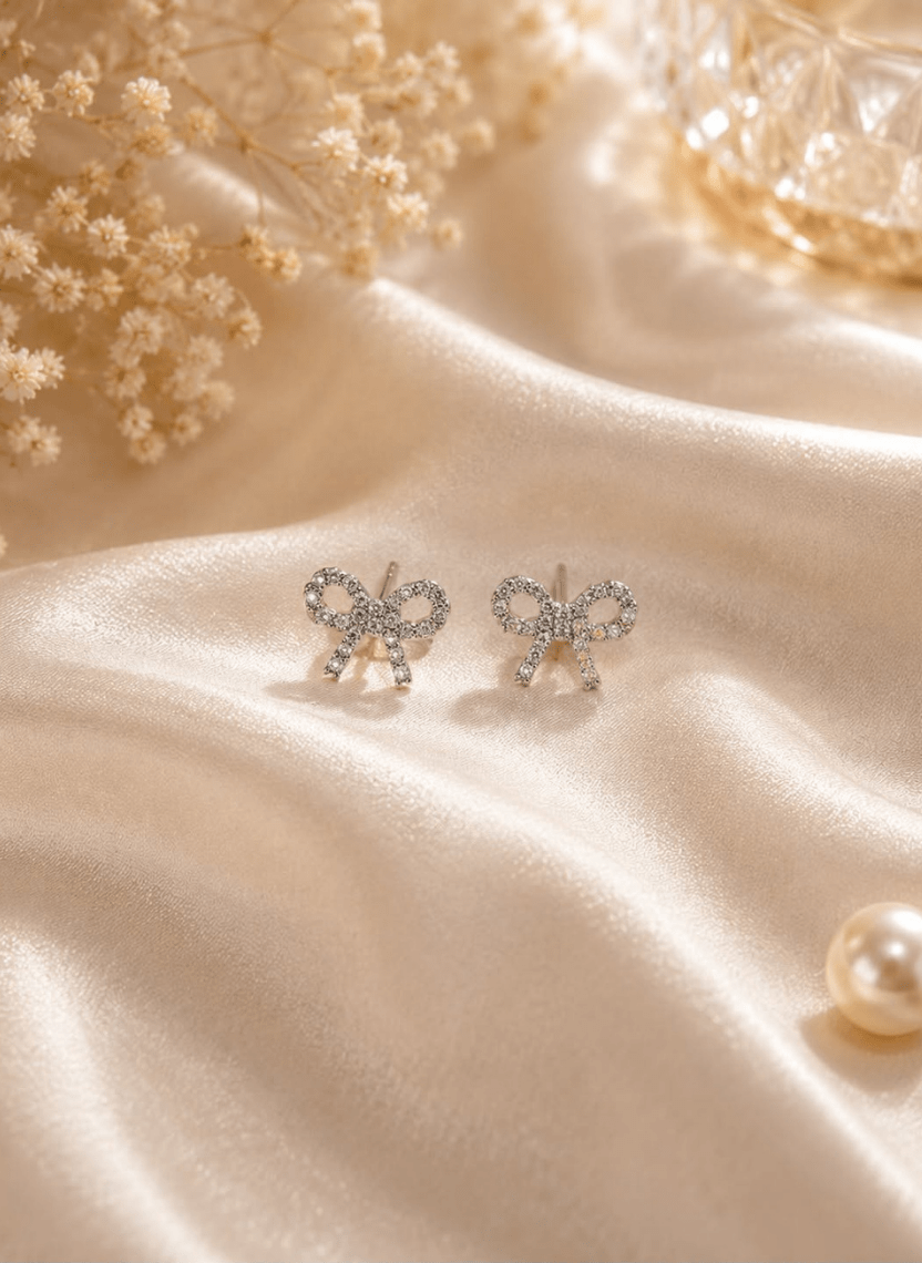 Cute Bow Stud Earrings - LUXEAR-AA5 - Luxeria