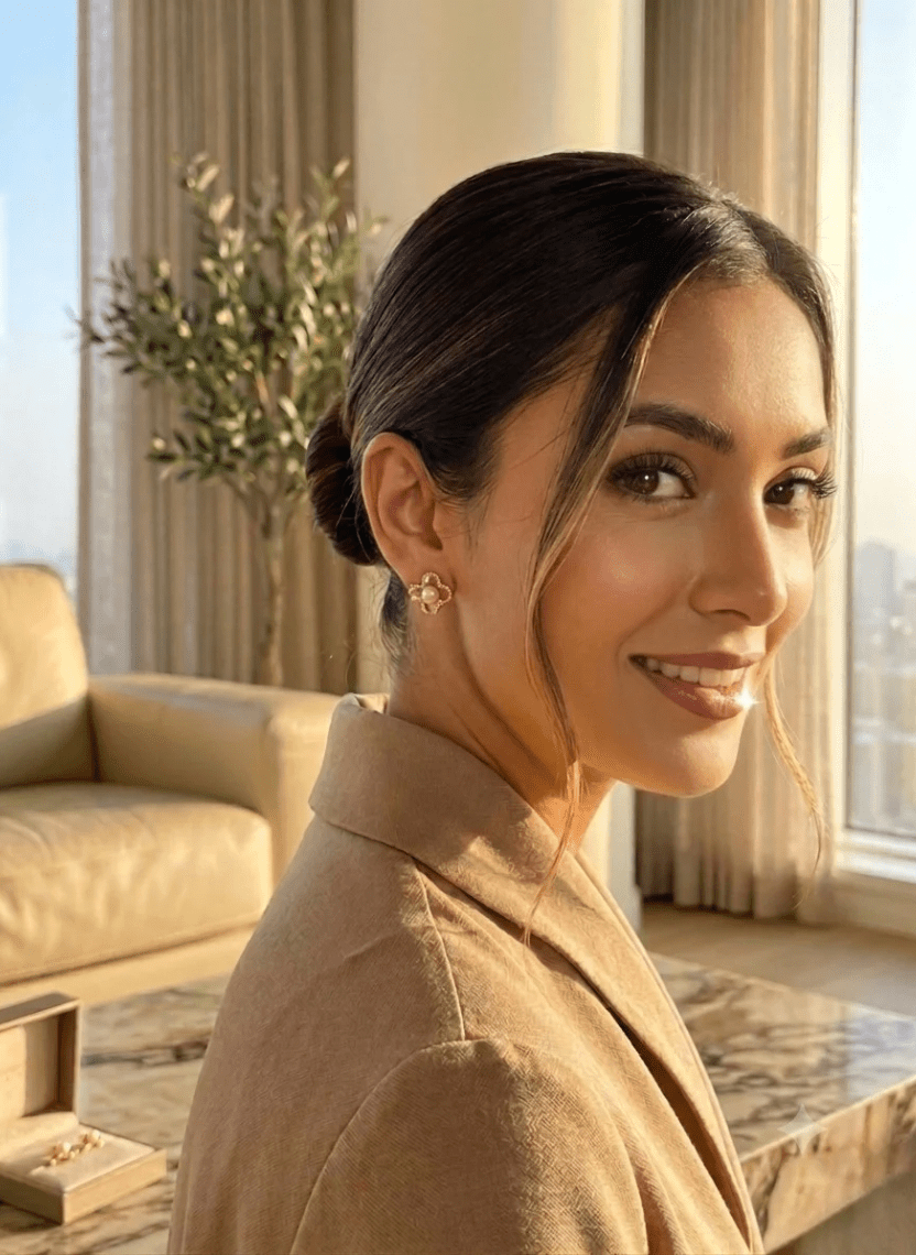 Daisy Pearl Stud Earrings - NAK-EAR-007 - Luxeria