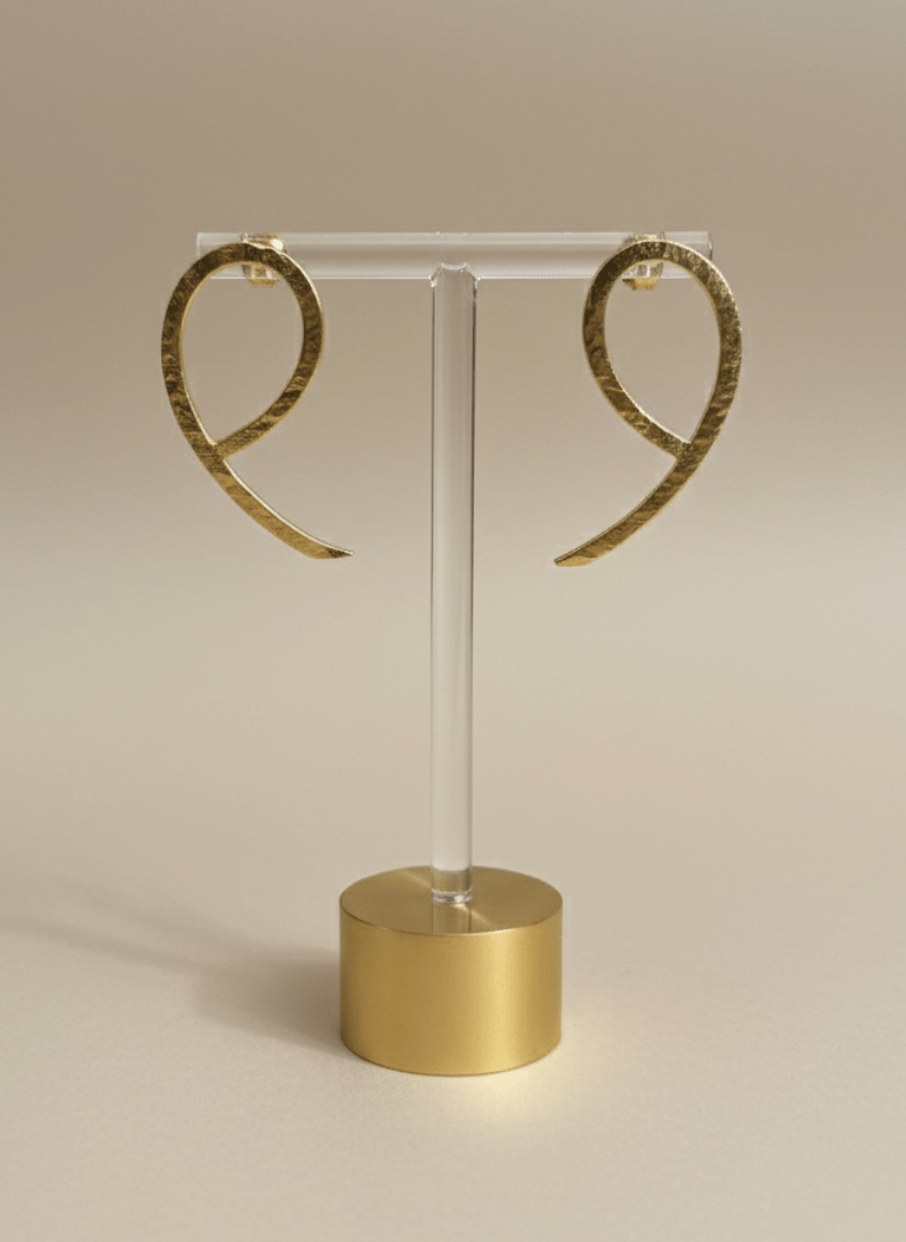 Deck Duet Brass Statement Earrings - WEB-E-007 - Luxeria