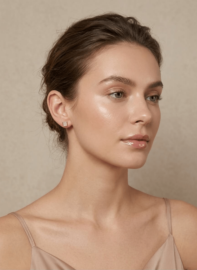 Diamond Glow Stud Earring - LUXEAR-AA3-1 - Luxeria