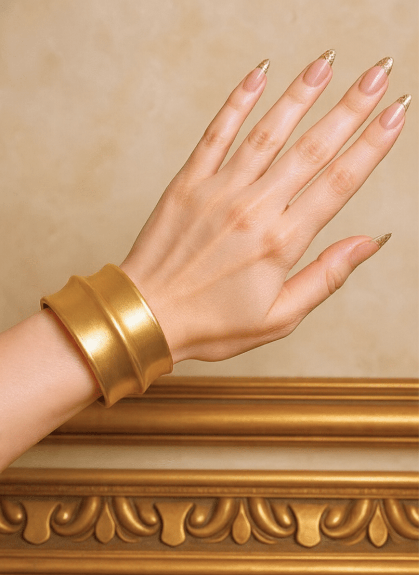 Double Band Brass Statement Bangle - WEB-K-19 - Luxeria
