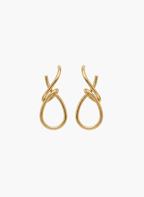 Gold Twist Teardrop Statement Earrings
