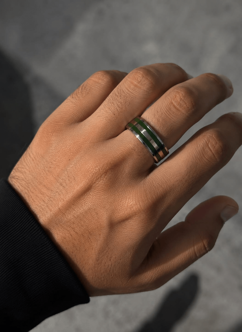 Emerald Line Ring Men’s Ring - HOT-RIN-010 - Luxeria