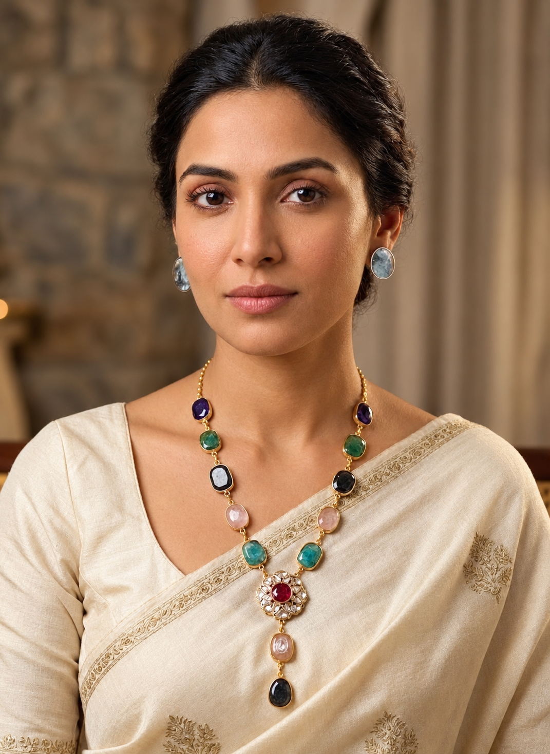 Classic Multi Gemstone Necklace