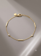 Gold Bar Crystal Bracelet - LUXBLT-C3-1 - Luxeria