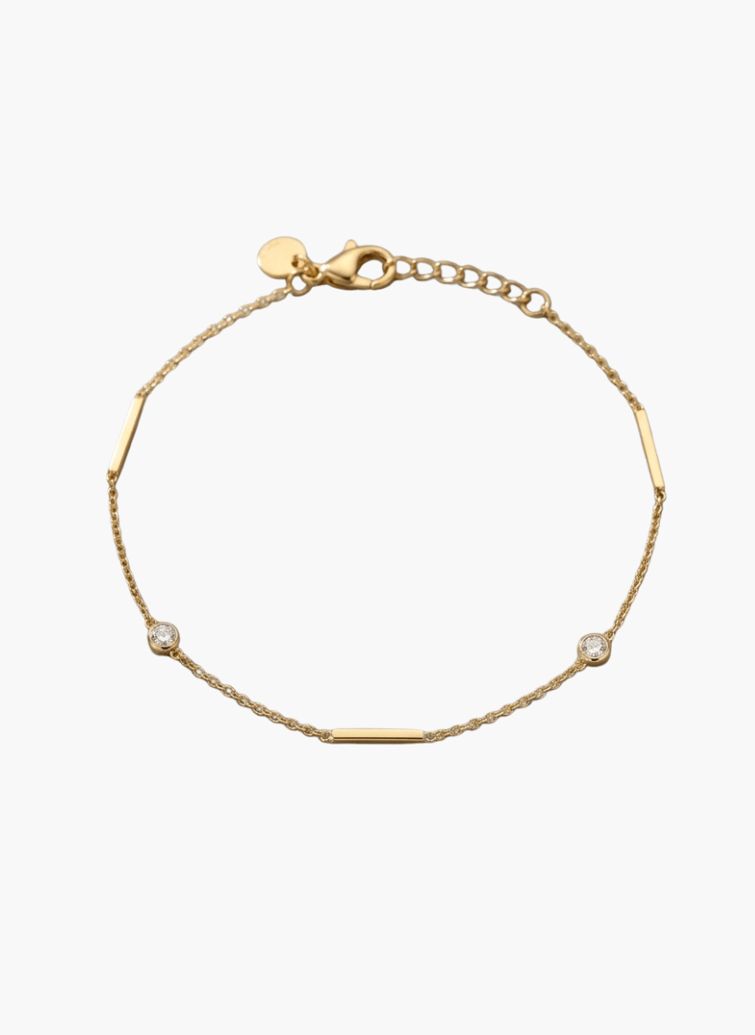 Gold Bar Crystal Bracelet - LUXBLT-C3-1 - Luxeria