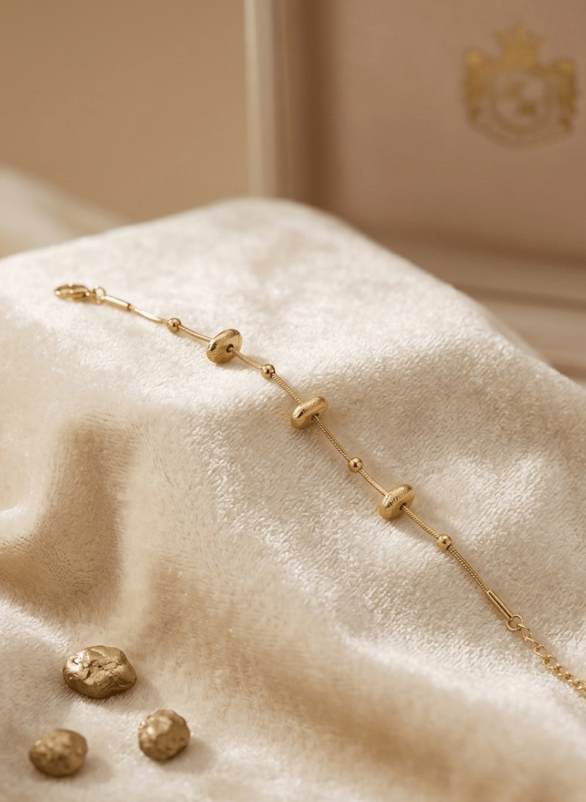 Gold Bead Bracelet - NAK-BLT-004 - Luxeria