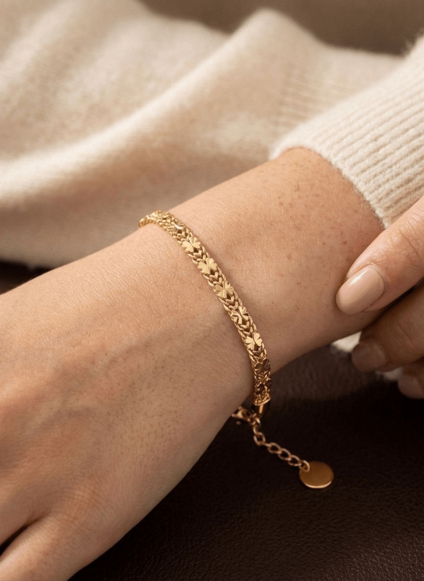 Gold Clover Chain Bracelet -  - Luxeria