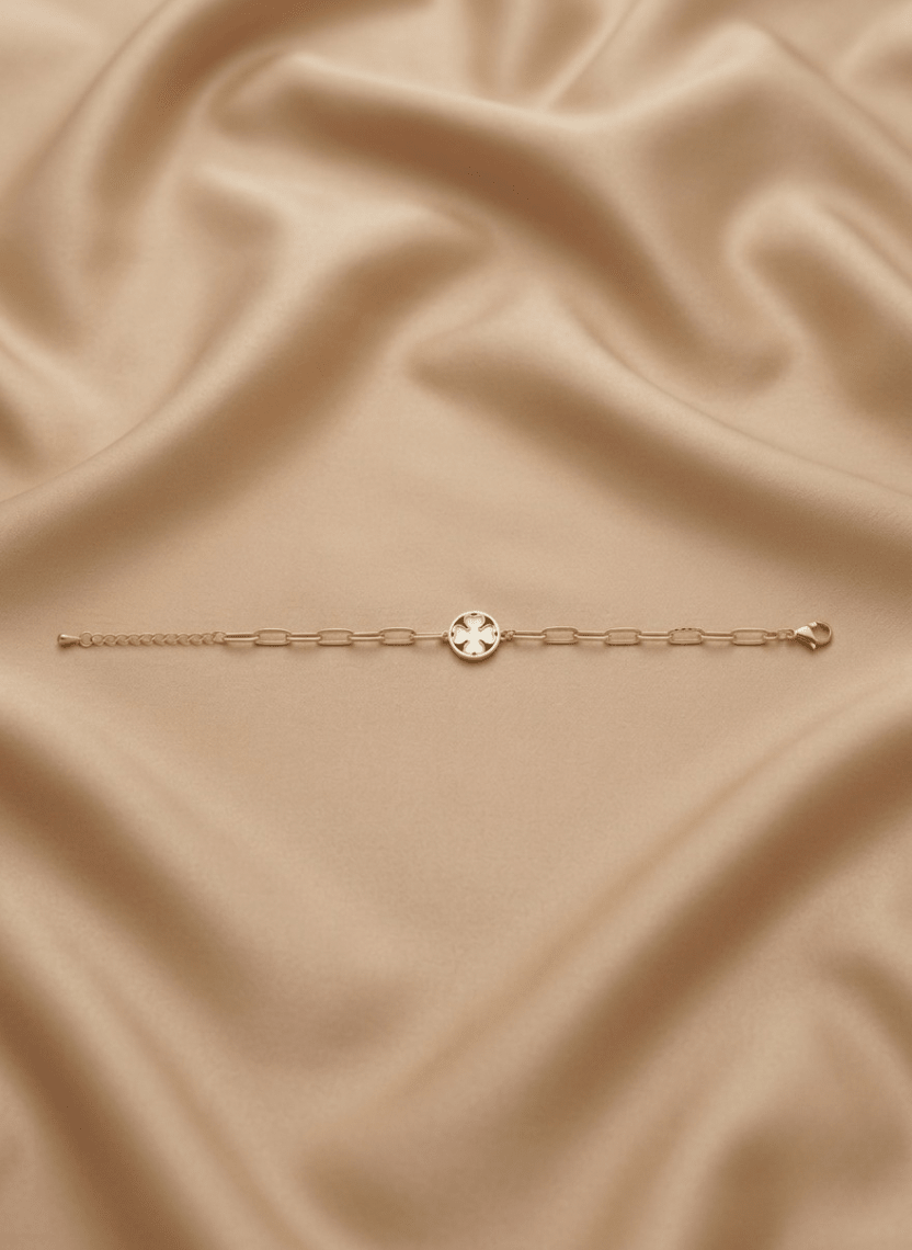 Gold Clover Link Bracelet - LABHBLT-C3-4 - Luxeria