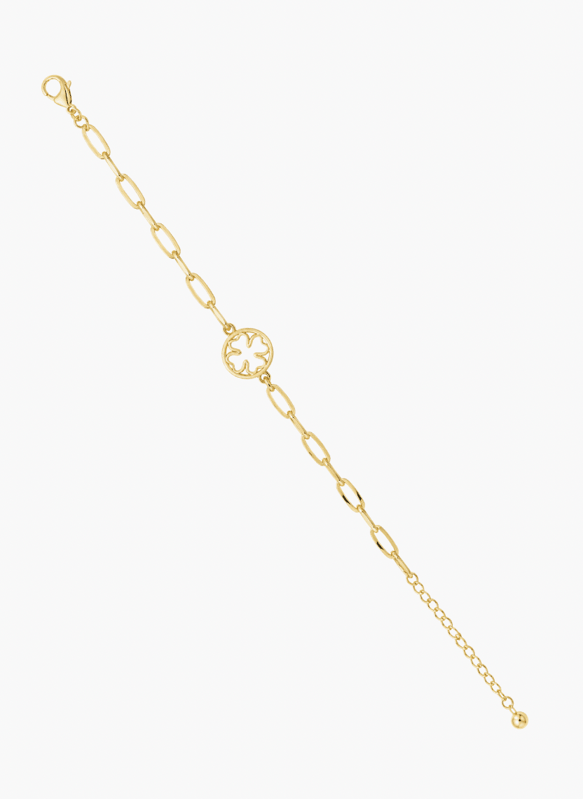 Gold Clover Link Bracelet - LABHBLT-C3-4 - Luxeria