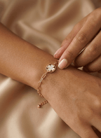 Gold Clover Link Bracelet - LABHBLT-C3-4 - Luxeria