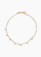 Gold Crystal Charm Anklet - NAK-ANK-003-A - Luxeria