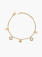 Gold Crystal Disc Bracelet - 6NAK-ANK-002 - Luxeria