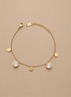 Gold Crystal Disc Bracelet - 6NAK-ANK-002 - Luxeria