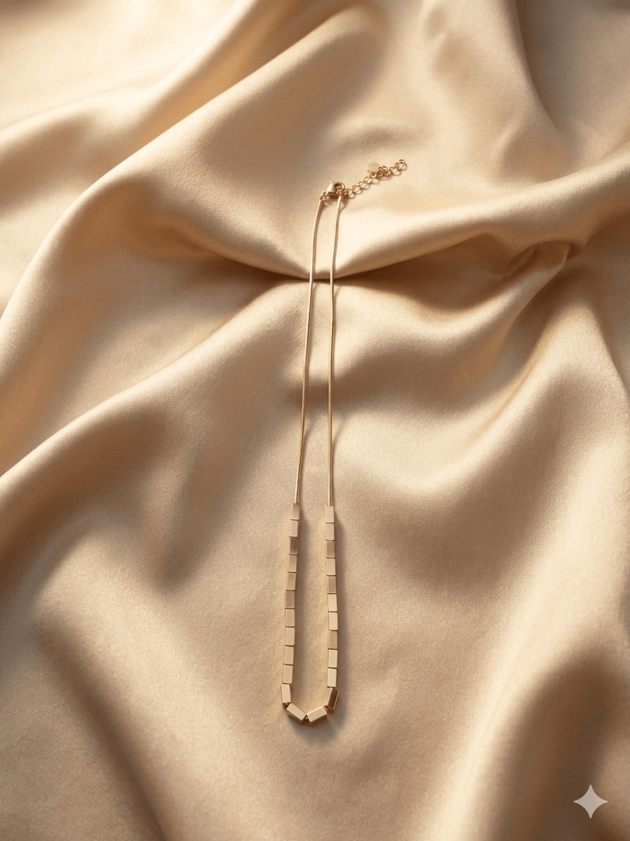 Gold Cube Chain / Men’s Chain - NAK-CHA-007 - Luxeria