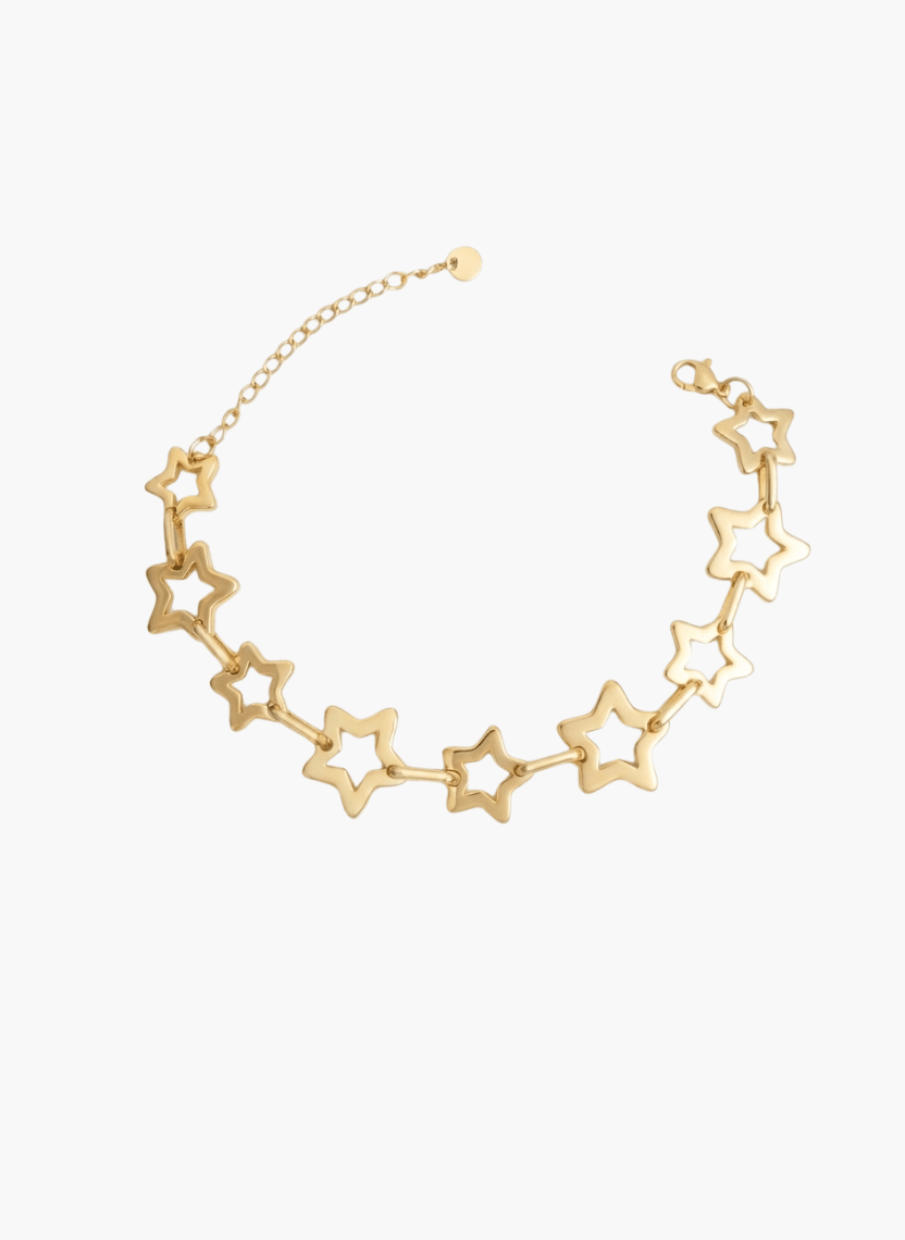 Gold Cutout Star Bracelet - LUXBLT-C3-5-C - Luxeria