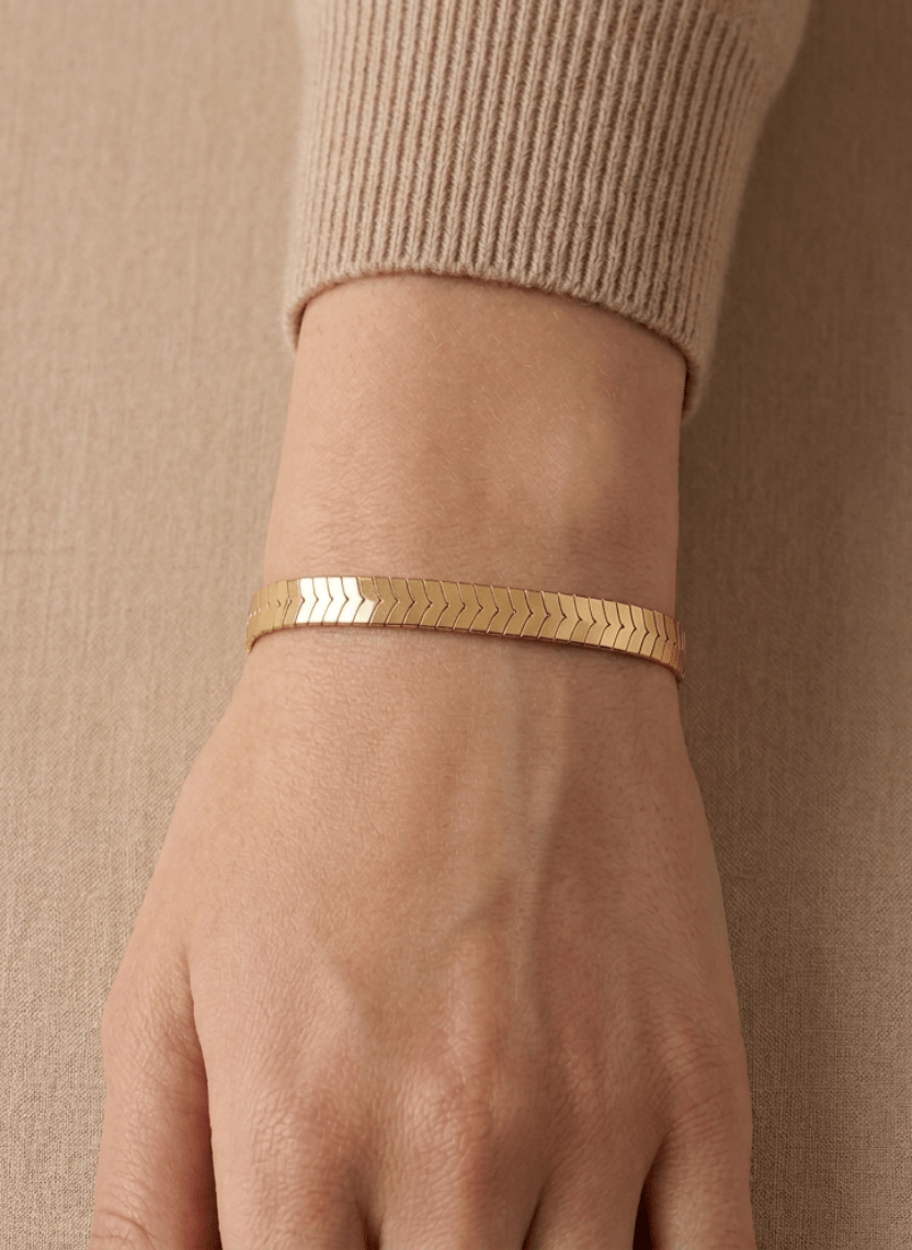 Gold Flat Snake Chain Bracelet - LUXBLT-C3-5 - Luxeria