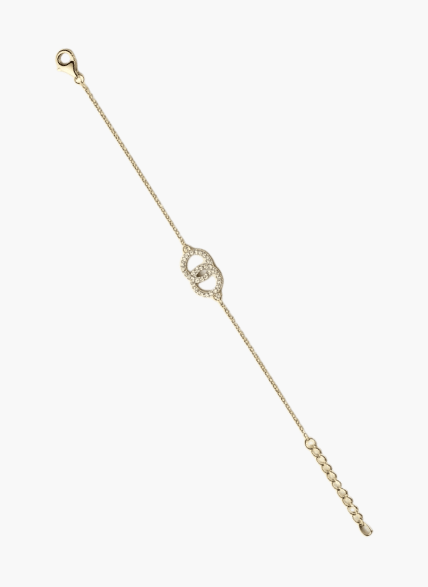 Gold Interlocking Circle Bracelet - LBLT-B2-000006 - Luxeria