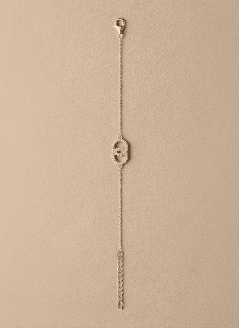 Gold Interlocking Circle Bracelet - LBLT-B2-000006 - Luxeria