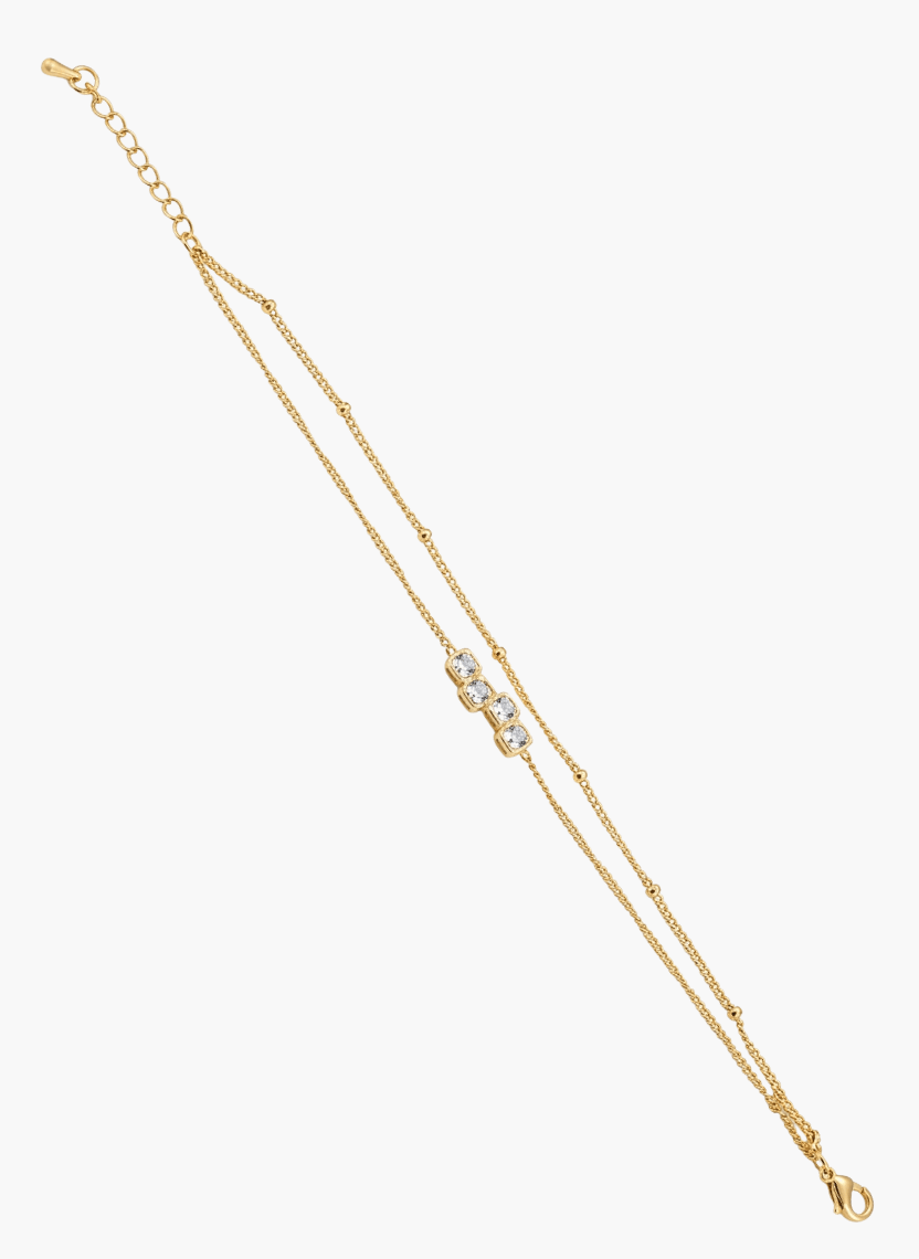 Gold Layered Crystal Chain Bracelet -  - Luxeria