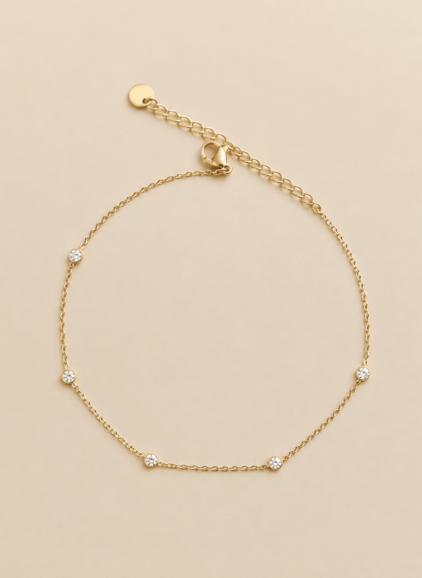 Gold Luna Bezel Bracelet - LUXBLT-C3-4-F - Luxeria