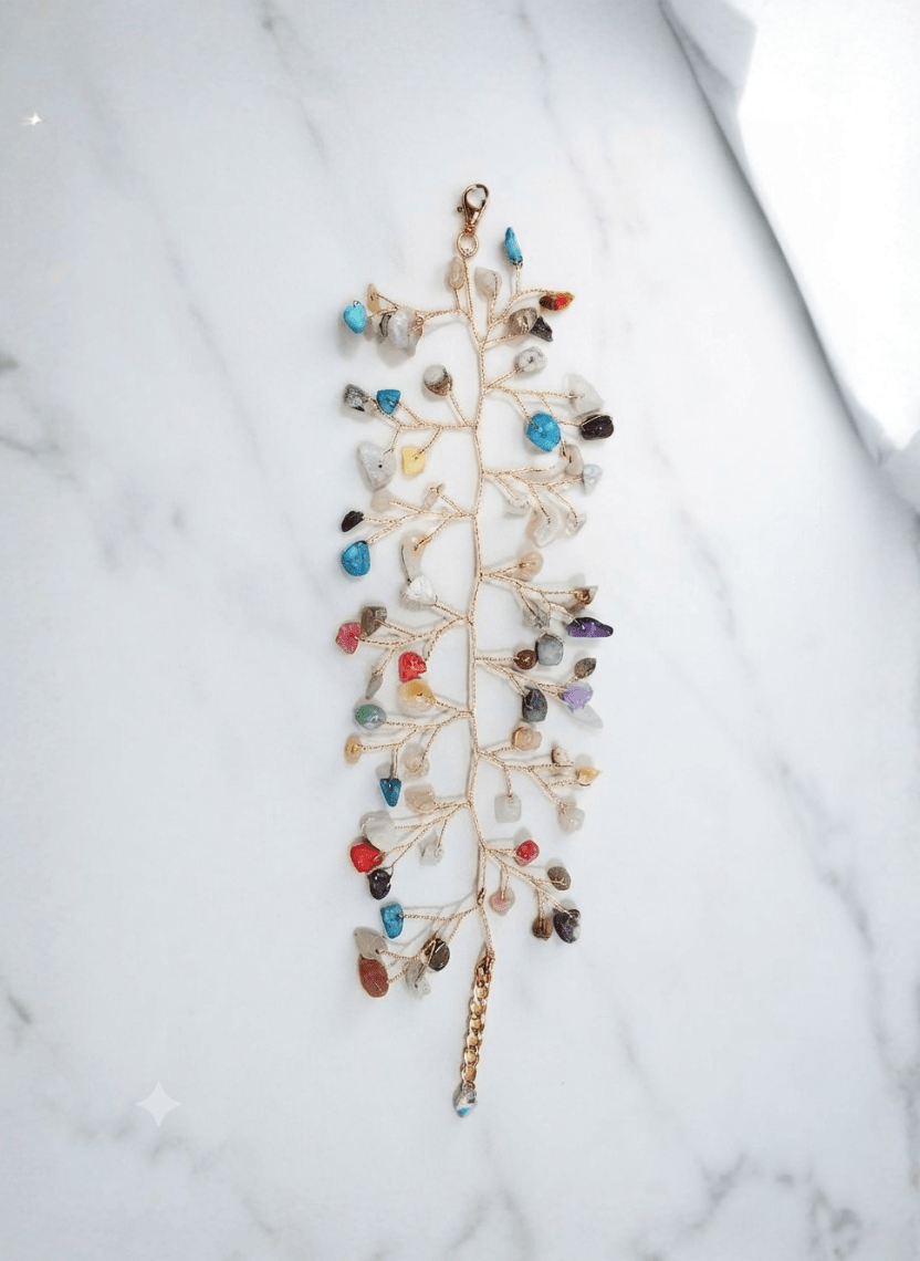 Gold Raw Stone Branch Bracelet - LUXBLT-A3-6 - Luxeria