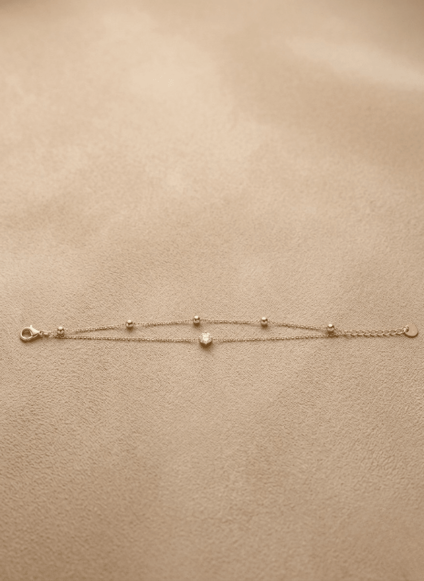 Gold Sparkle Bead Bracelet -  - Luxeria