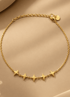 Gold Star Charm Anklet - 6NAK-ANK-003 - Luxeria