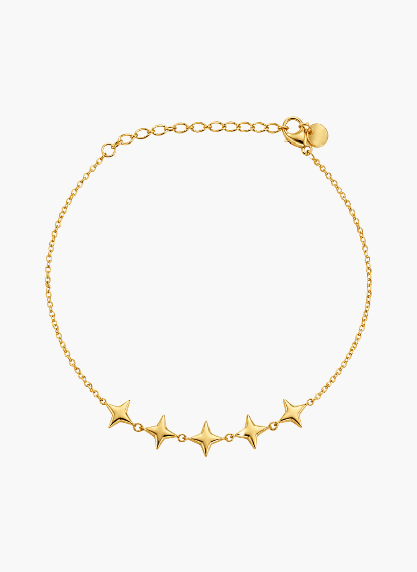 Gold Star Charm Anklet - 6NAK-ANK-003 - Luxeria