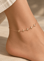 Gold Star Charm Anklet - 6NAK-ANK-003 - Luxeria