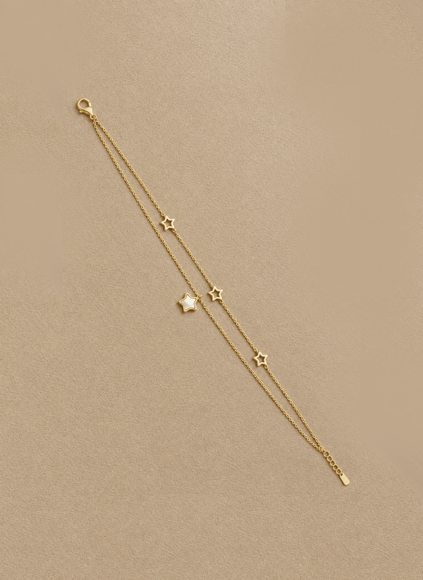 Gold Star Layered Anklet - BLT-B2-000002 - Luxeria