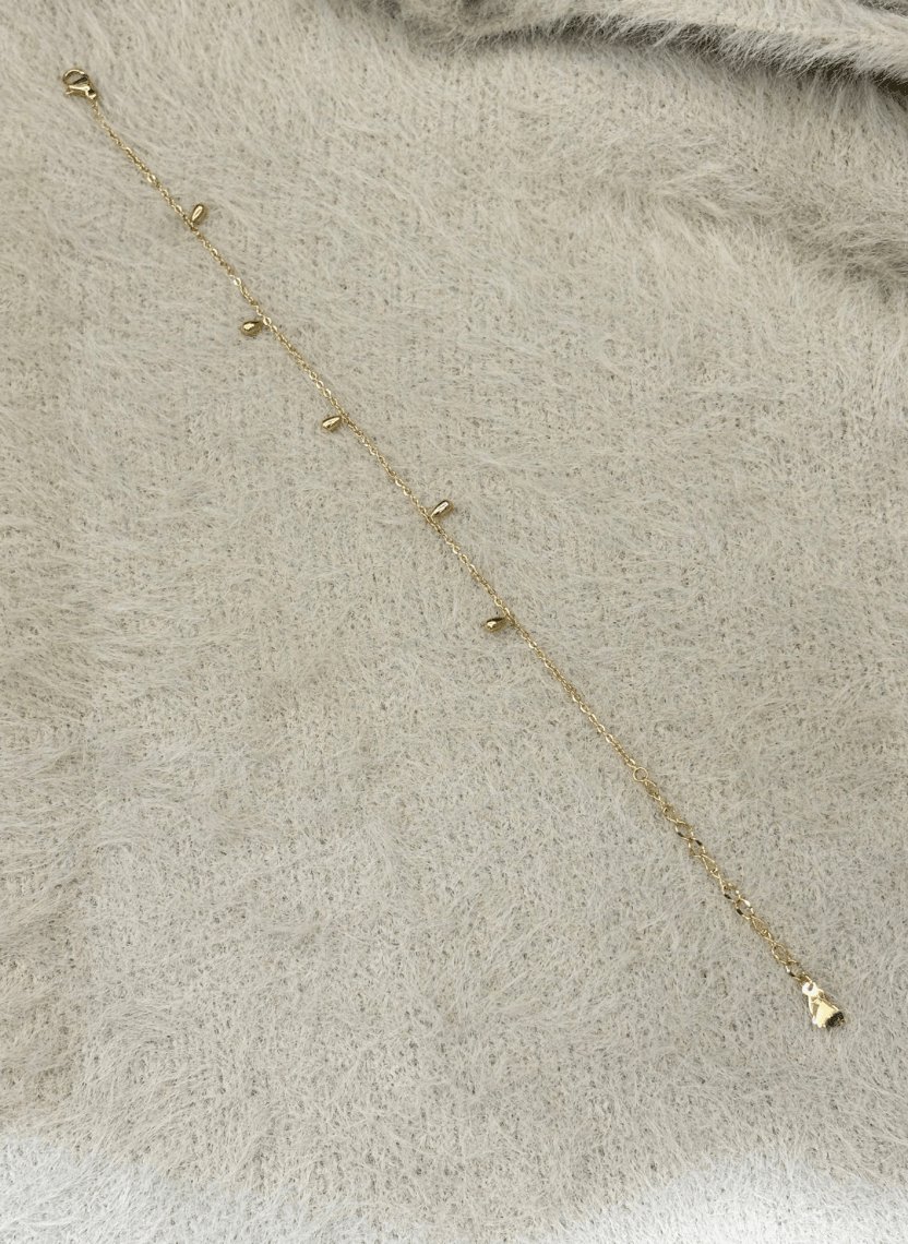 Golden Bead Anklet - LUXANK-C3-1 - Luxeria