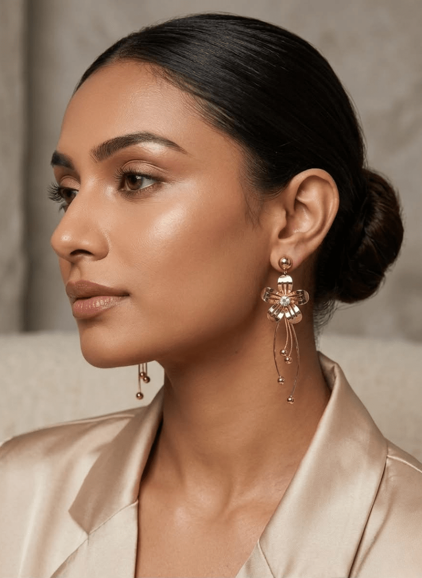 Golden Bloom Earrings - EWS-EAR-008-3 - Luxeria
