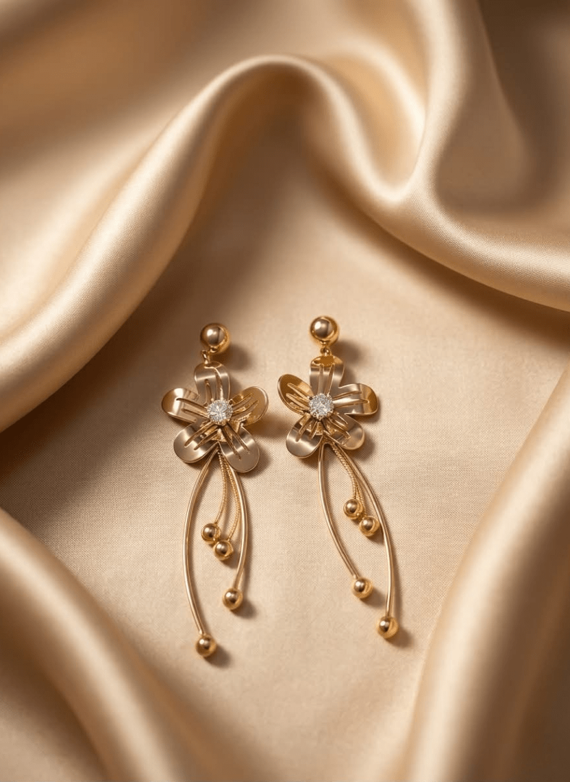 Golden Bloom Earrings - EWS-EAR-008-3 - Luxeria