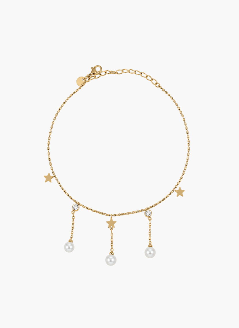 Golden Celestial Pearl Anklet - 6NAK-ANK-004-B - Luxeria