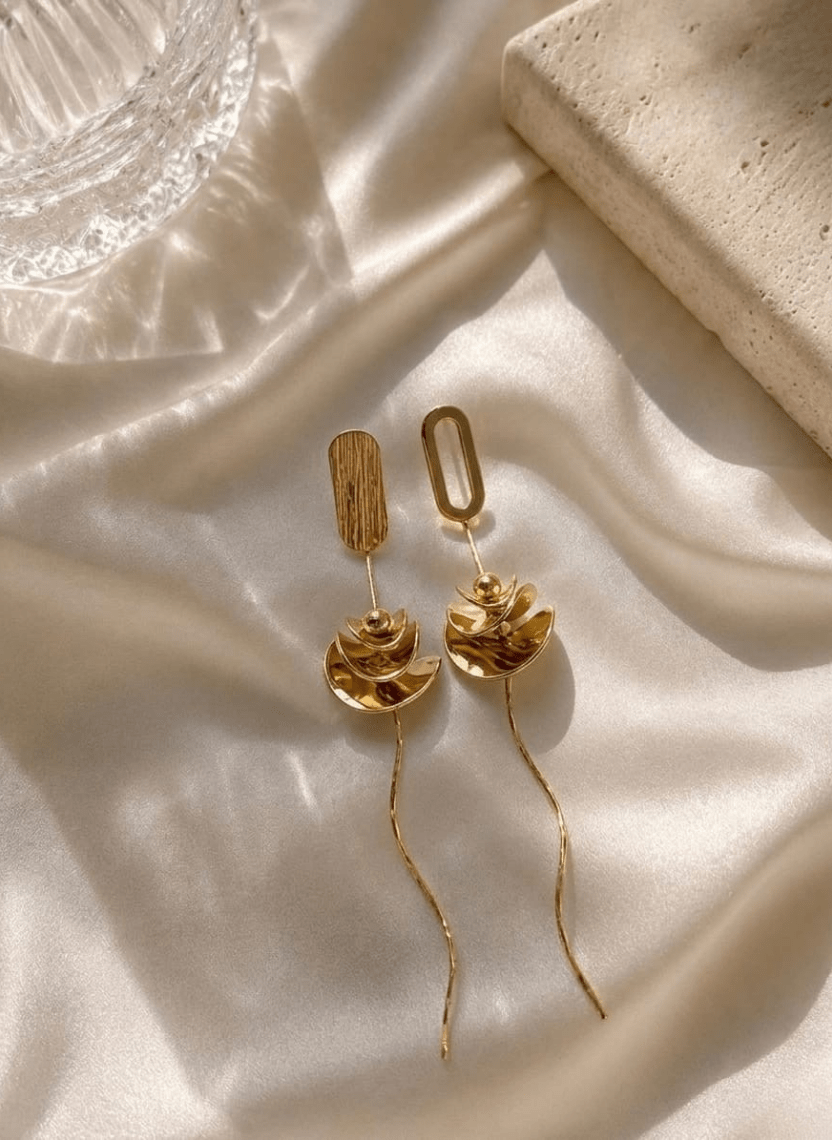 Golden Chain Earrings - EWS-EAR-001-2 - Luxeria