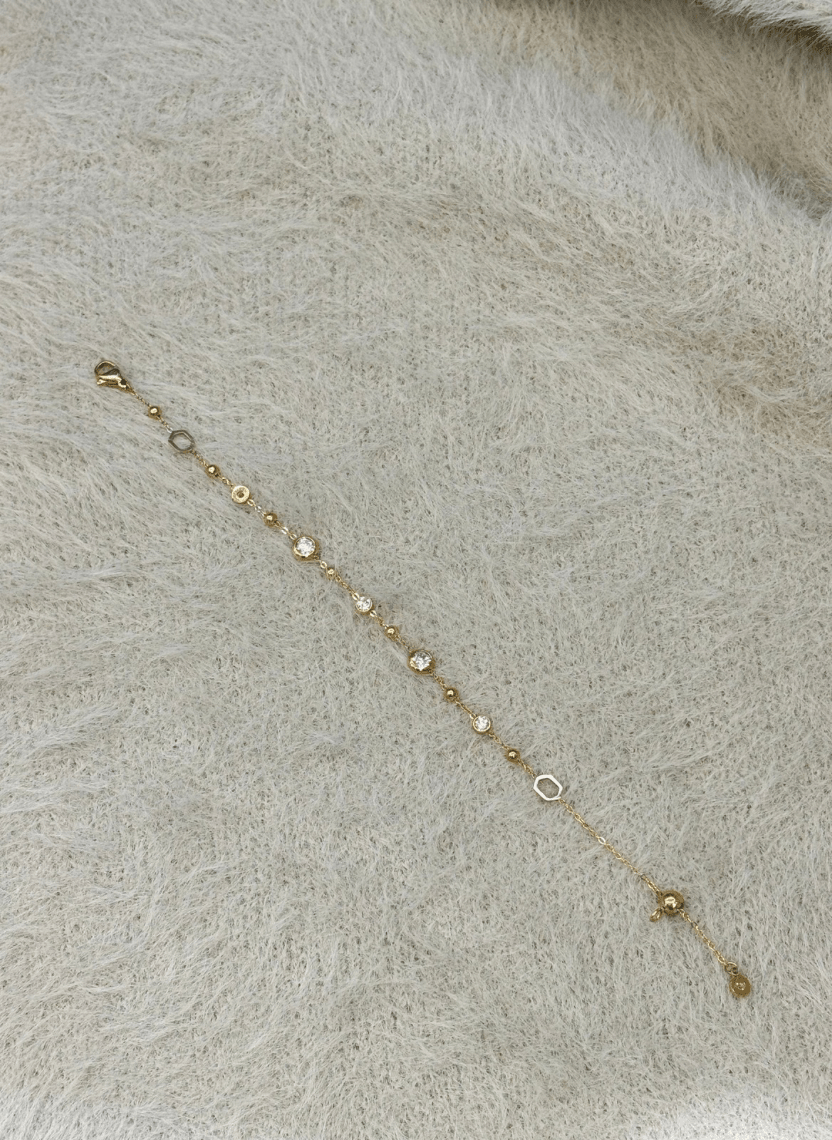 Golden Crystal Bracelet - LUXBLT-C3-18 - Luxeria